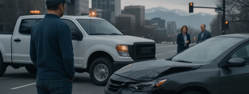 Denver accident involving city vehicle near an urban intersection