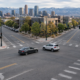 Denver left-turn car accident liability scene at a city intersection